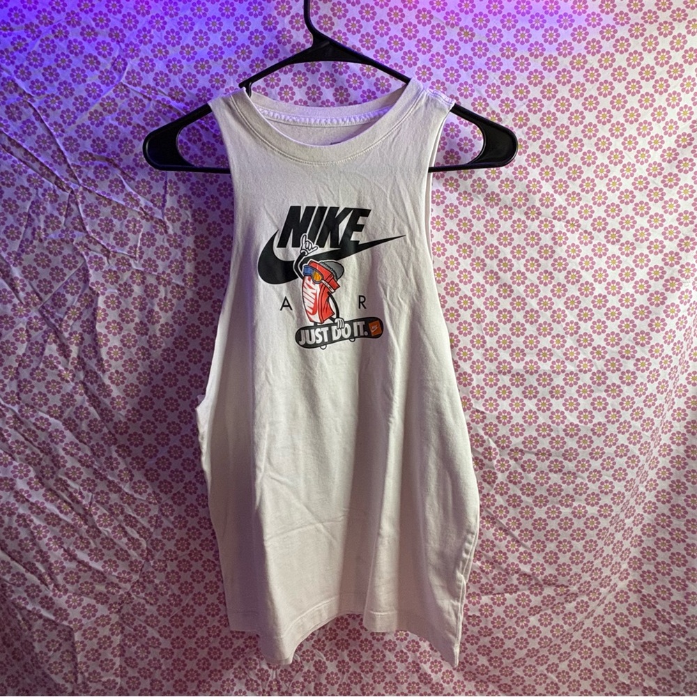 Nike Air‎ Just Do It Graphic Tank Top Youth XL White Sleeveless Shirt 2020s